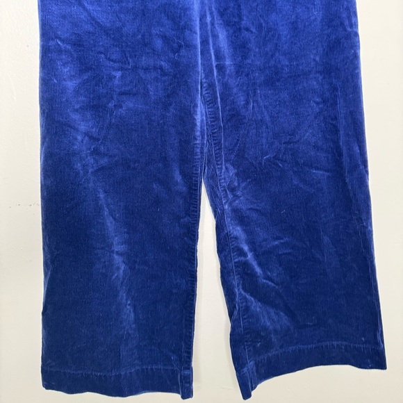 Anthropologie Maeve The Colette blue velvet cropped wide leg pants retro boho - Picture 7 of 9